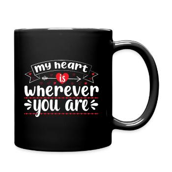 Mon cœur est où que tu sois - Mug uni - noir - Droite