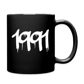 1991 's Logo Jahr 91 - Tasse einfarbig - Schwarz - Rechts