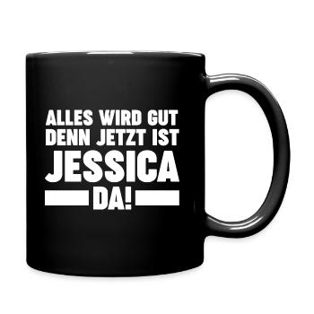 Vorname Jessica - Tasse einfarbig - Schwarz - Rechts