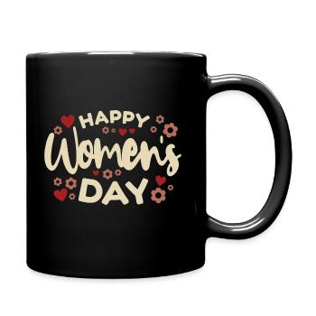 Weltfrauentag Internationaler Frauentag herzchen - Tasse einfarbig - Schwarz - Rechts