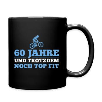 60er Fahrrad Radfahrer 60. Geburtstag Geschenkidee - Tasse einfarbig - Schwarz - Rechts