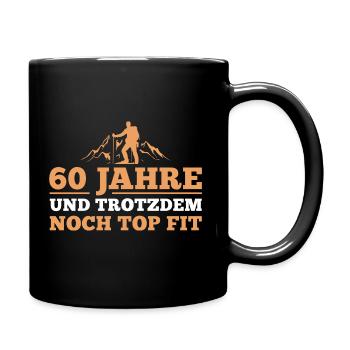 60er Wandern Berge 60. Geburtstag Geschenk - Tasse einfarbig - Schwarz - Rechts