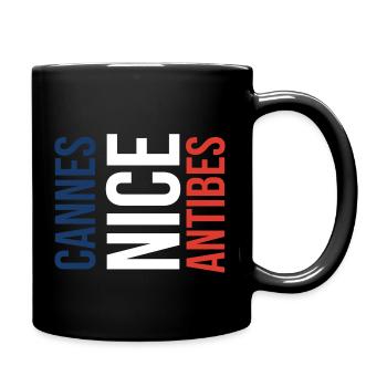 Cannes Nice Antibes (Südfrankreichgeschenk) - Tasse einfarbig - Schwarz - Rechts