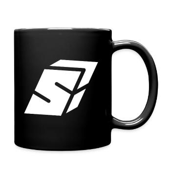 Abstract S letter - Full Colour Mug - black - Right