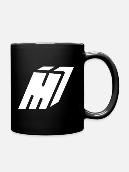 Abstract M letter - Full Colour Mug - black