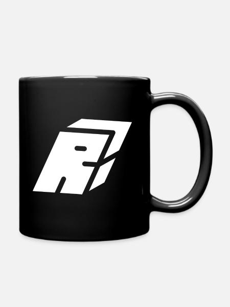 Abstract R Brief - Tasse einfarbig - Schwarz