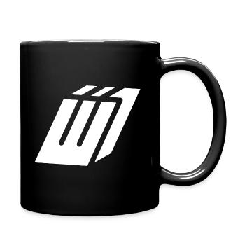 Abstract W letter - Full Colour Mug - black - Right