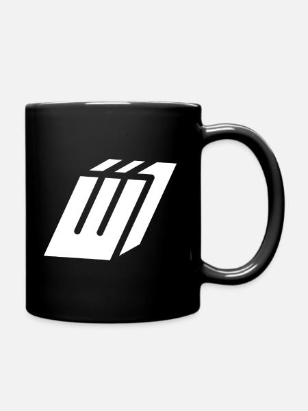 Abstract W-Brief - Tasse einfarbig - Schwarz