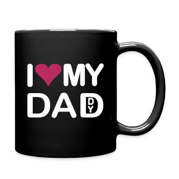 I love my Dad I love my Daddy - Full Colour Mug - black - Right
