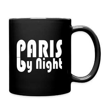 Paris bei Nacht - Tasse einfarbig - Schwarz - Rechts