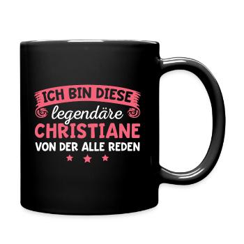 Christiane Vorname Geschenk - Tasse einfarbig - Schwarz - Rechts