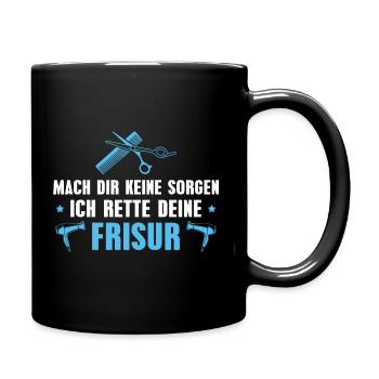 Haarstylist Ich rette deine Frisur Friseur - Tasse einfarbig - Schwarz - Rechts
