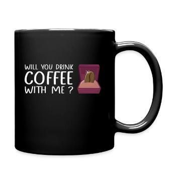 Coffee Office Saying - Funny Coffee Bean - Full Colour Mug - black - Right