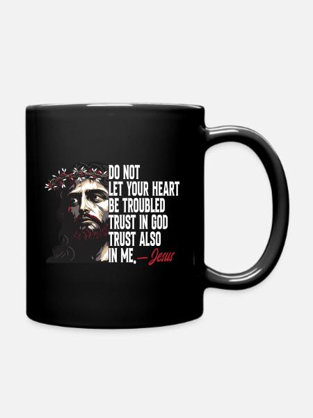 Ne laisse pas ton cœur être troublé Jésus-Christ - Mug uni - noir