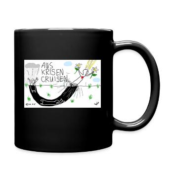 Aus Krisen cruisen - Tasse einfarbig - Schwarz - Rechts