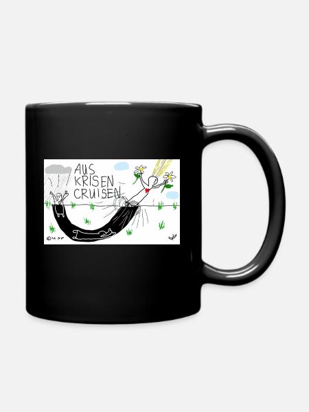 Aus Krisen cruisen - Tasse einfarbig - Schwarz