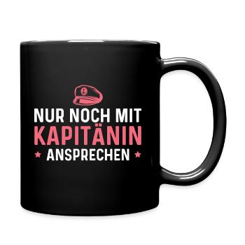 Bootsfahrerin Seglerin Bootsbesitzerin Kapitänin - Tasse einfarbig - Schwarz - Rechts