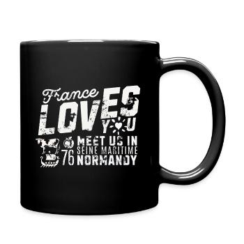 France loves you meet us in Normandy - Mug uni - noir - Droite