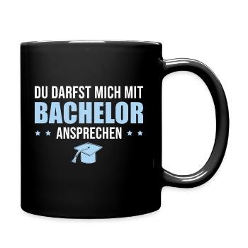 Bachelor Abschluss Studium Bachelorprüfung - Tasse einfarbig - Schwarz - Rechts