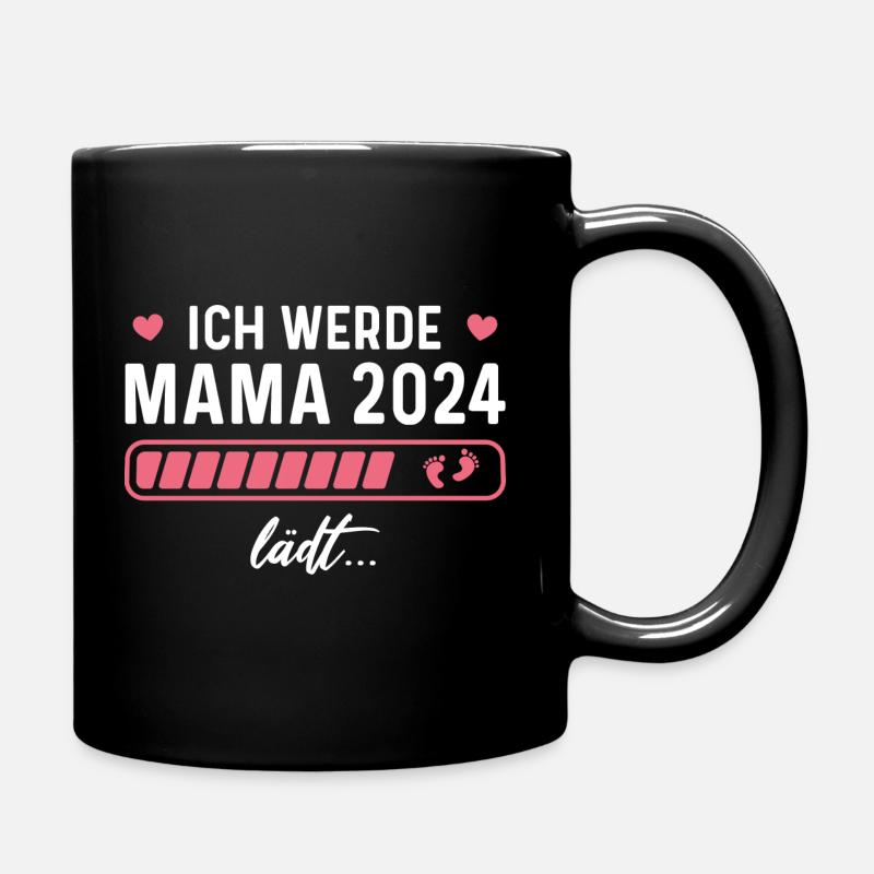 Ich werde Mama 2024 loading Schwangerschaft - Tasse einfarbig - Schwarz