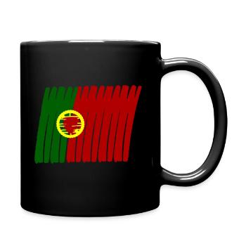 Portugal Lissabon Flag Flagge painted gemalt - Tasse einfarbig - Schwarz - Rechts