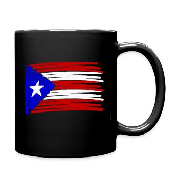 Puerto Rico Flag Flagge painted gemalt - Tasse einfarbig - Schwarz - Rechts