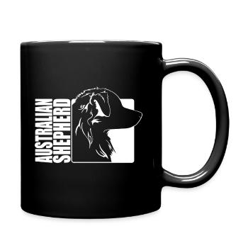 Australian Shepherd Profil Hunde Hütehund Wilsigns - Tasse einfarbig - Schwarz - Rechts