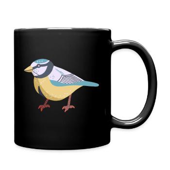 Blaumeise - Tasse einfarbig - Schwarz - Rechts