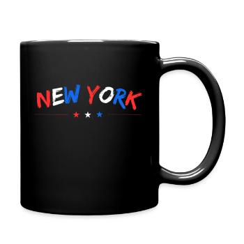 NEW York red, white & blue - Full Colour Mug - black - Right