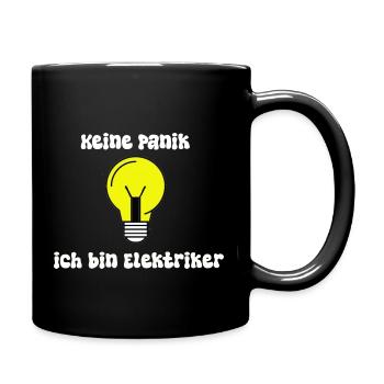 lustiger Elektrikerspruch - Tasse einfarbig - Schwarz - Rechts