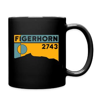 Figerhorn Sonnenaufgang Aufstieg Wanderung Wandern - Tasse einfarbig - Schwarz - Rechts