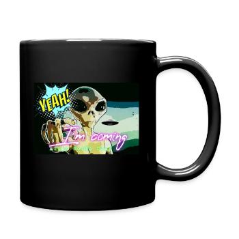 Alien is coming - Tasse einfarbig - Schwarz - Rechts
