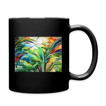 Hawaii Träume: Abstrakte Palmen für Eco-Fans🌴🌿 - Tasse einfarbig - Schwarz - Rechts