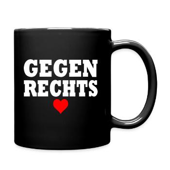 Gegen rechts - Tasse einfarbig - Schwarz - Rechts