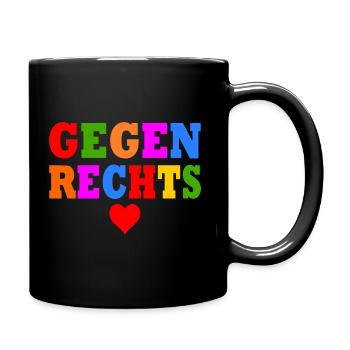 Gegen rechts - Tasse einfarbig - Schwarz - Rechts