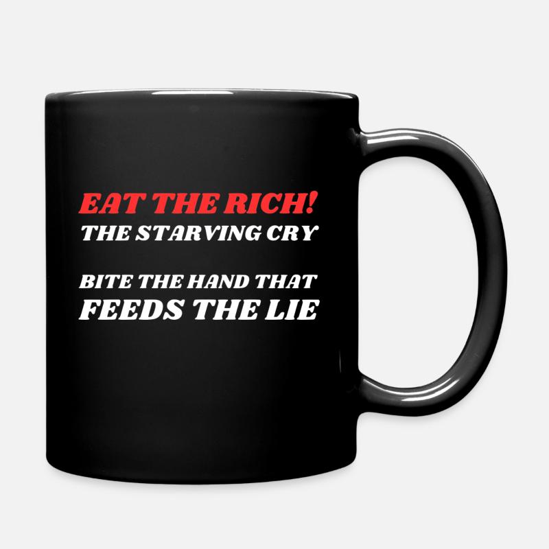 Eat the rich! white - Full Colour Mug - black
