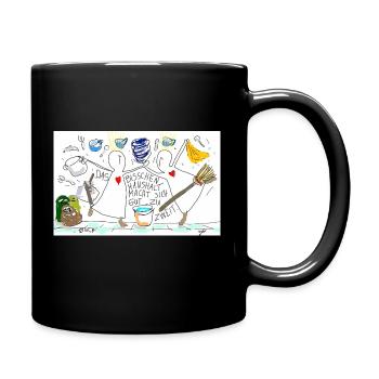 Das bisschen Haushalt macht sich gut zu zweit. - Tasse einfarbig - Schwarz - Rechts