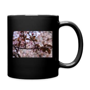Blühender Baum (Myrobolan oder Kirschpflaume) - Tasse einfarbig - Schwarz - Rechts