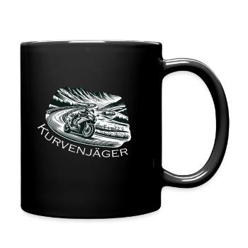 Kurvenjäger, das Motorrad Design für Liebhaber - Tasse einfarbig - Schwarz - Rechts