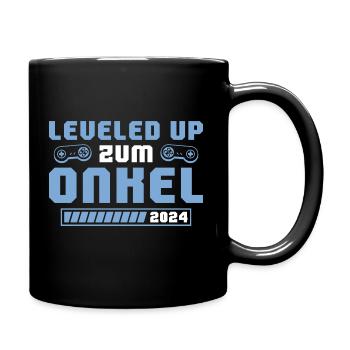 Schwangerschaftsankündigung 2024 Onkel - Tasse einfarbig - Schwarz - Rechts