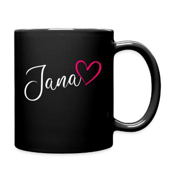 Jana Nom de famille Prénom Coeur Rose - Mug uni - noir - Droite