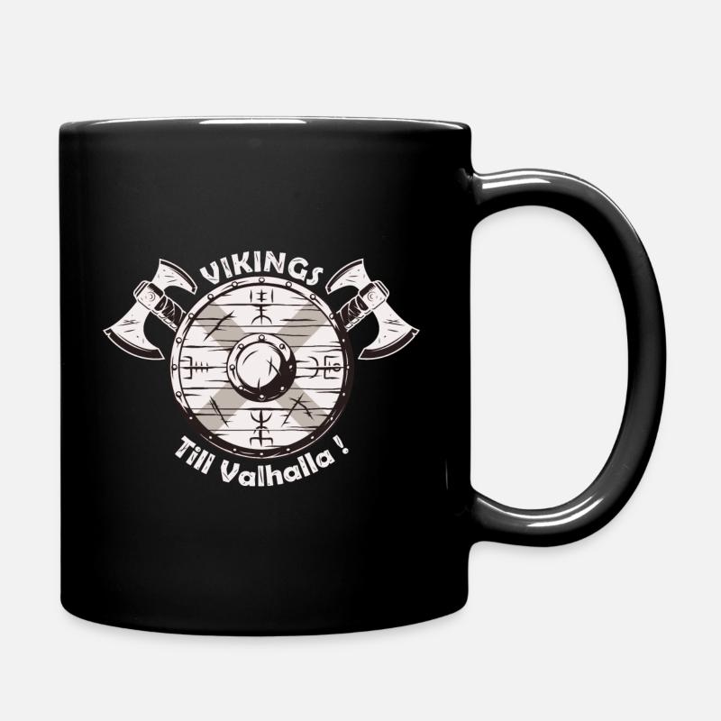 Vikings Till valhalla - Tasse einfarbig - Schwarz