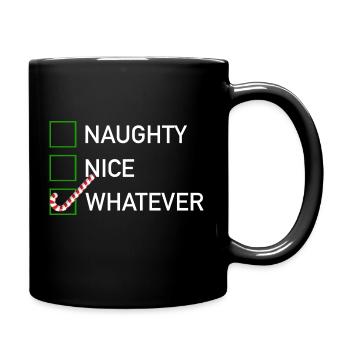 Naughty or nice? - Full Colour Mug - black - Right