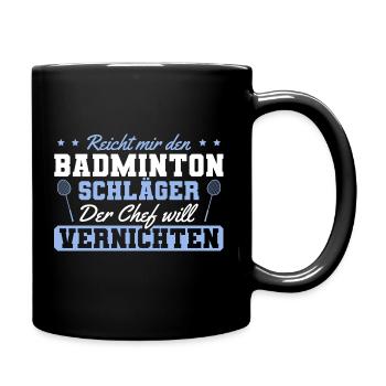 Federball Spruch Männer Badminton - Tasse einfarbig - Schwarz - Rechts
