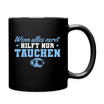 Tauchen Tauchsport Taucher - Tasse einfarbig - Schwarz - Rechts