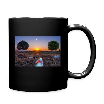 Magisch mystische Kaninchen im Mondscheinlicht - Tasse einfarbig - Schwarz - Rechts