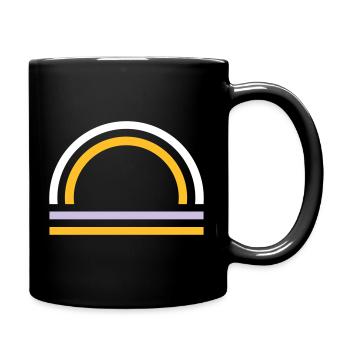 Bogen mit Linien - Retro Style Deko - Tasse einfarbig - Schwarz - Rechts