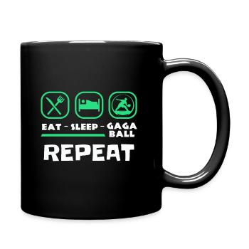 Eat Sleep Gaga Ball Repeat - Full Colour Mug - black - Right