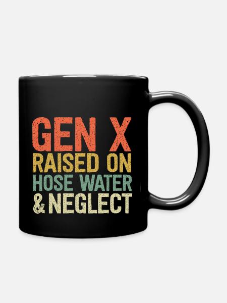 Divertente Gen X Retro Cresciuto Sul Tubo Acqua Trascuratezza - Ensfarvet krus - sort