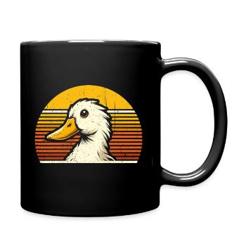 Cool Ducks - Retro Vintage - Full Colour Mug - black - Right